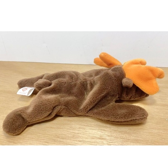 CHOCOLATE the Moose, TY Beanie Babies, attached Hangtag, 1993, Retired, Vintage - Picture 5 of 6